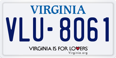 VA license plate VLU8061