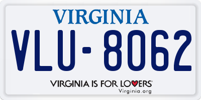 VA license plate VLU8062