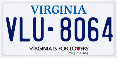 VA license plate VLU8064