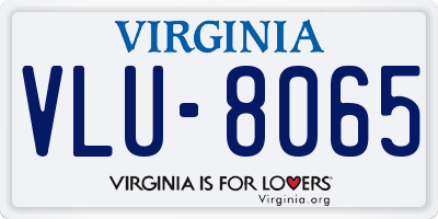 VA license plate VLU8065
