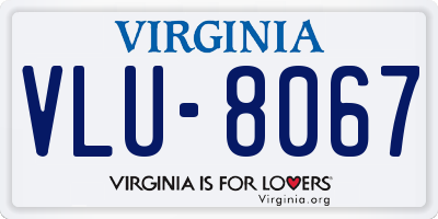 VA license plate VLU8067