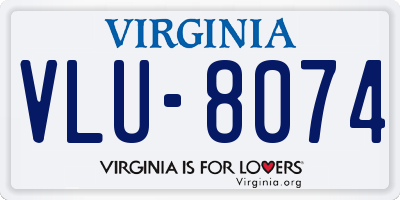 VA license plate VLU8074