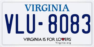VA license plate VLU8083