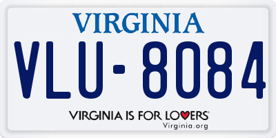 VA license plate VLU8084