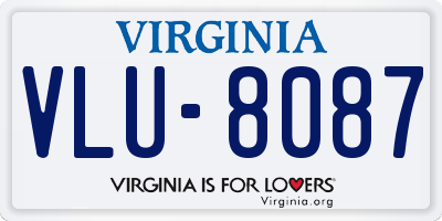 VA license plate VLU8087