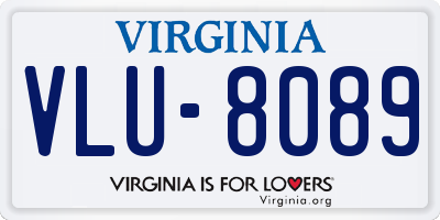 VA license plate VLU8089