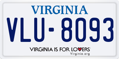 VA license plate VLU8093