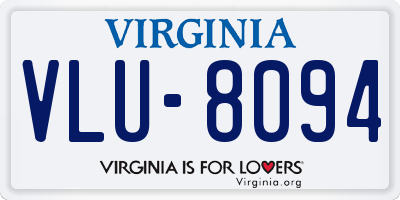 VA license plate VLU8094