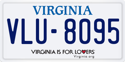 VA license plate VLU8095