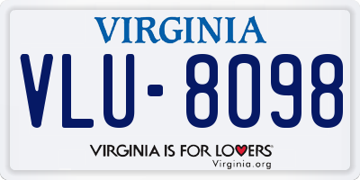 VA license plate VLU8098