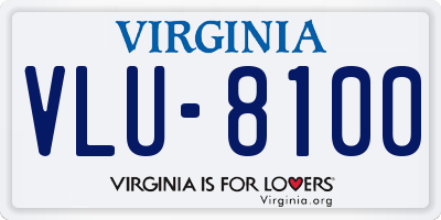 VA license plate VLU8100