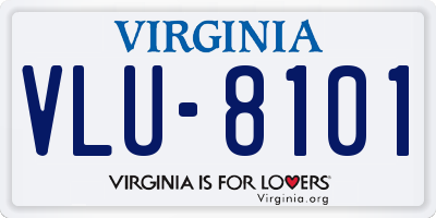 VA license plate VLU8101