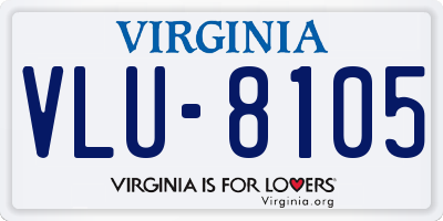VA license plate VLU8105