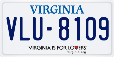 VA license plate VLU8109