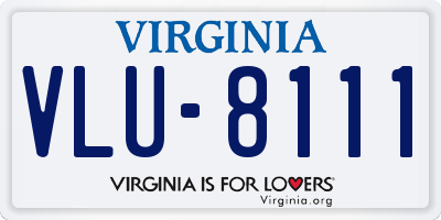 VA license plate VLU8111