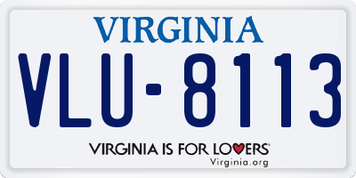 VA license plate VLU8113