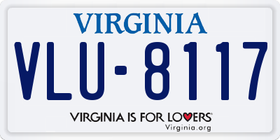 VA license plate VLU8117