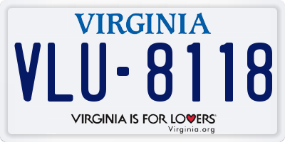 VA license plate VLU8118