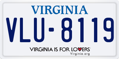 VA license plate VLU8119
