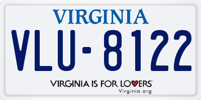 VA license plate VLU8122