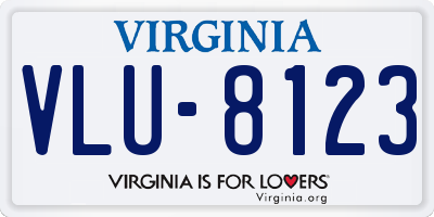 VA license plate VLU8123