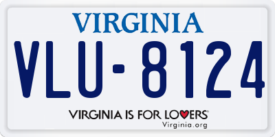 VA license plate VLU8124