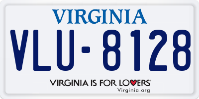 VA license plate VLU8128