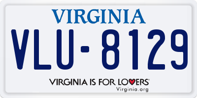 VA license plate VLU8129