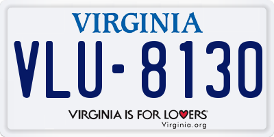 VA license plate VLU8130