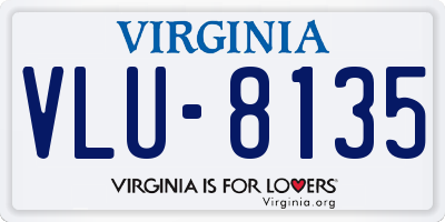 VA license plate VLU8135