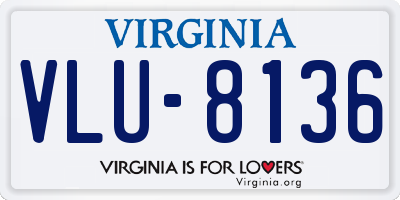 VA license plate VLU8136