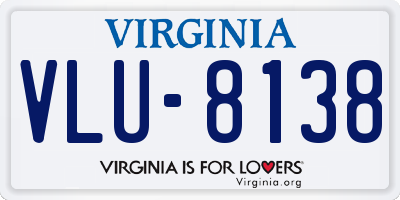 VA license plate VLU8138