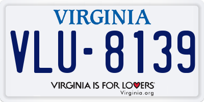 VA license plate VLU8139
