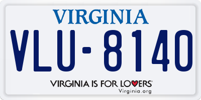 VA license plate VLU8140