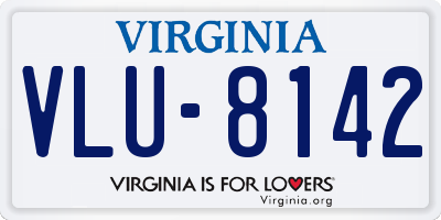 VA license plate VLU8142