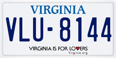 VA license plate VLU8144