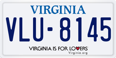VA license plate VLU8145
