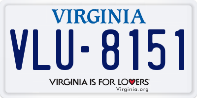 VA license plate VLU8151