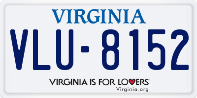 VA license plate VLU8152