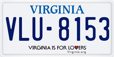 VA license plate VLU8153