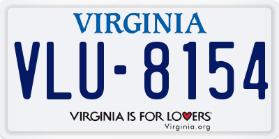 VA license plate VLU8154