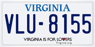 VA license plate VLU8155