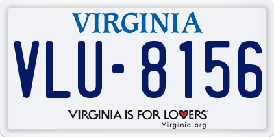 VA license plate VLU8156