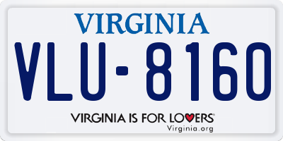 VA license plate VLU8160