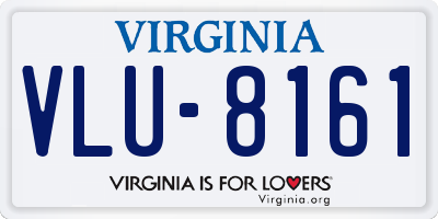 VA license plate VLU8161
