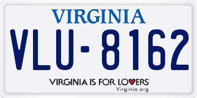 VA license plate VLU8162