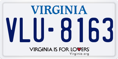 VA license plate VLU8163