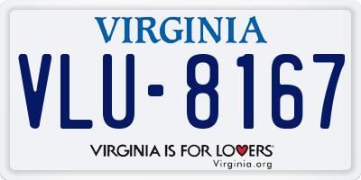 VA license plate VLU8167
