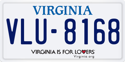 VA license plate VLU8168