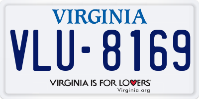 VA license plate VLU8169